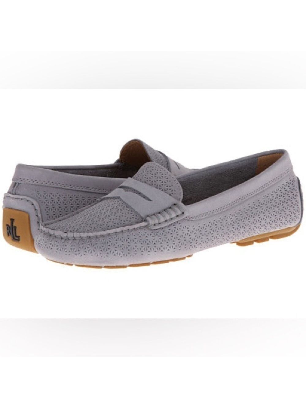 Lauren Ralph Lauren Women’s Camila Moccasins Chambray Gray Driving Loafer 9.5 - Picture 1 of 13